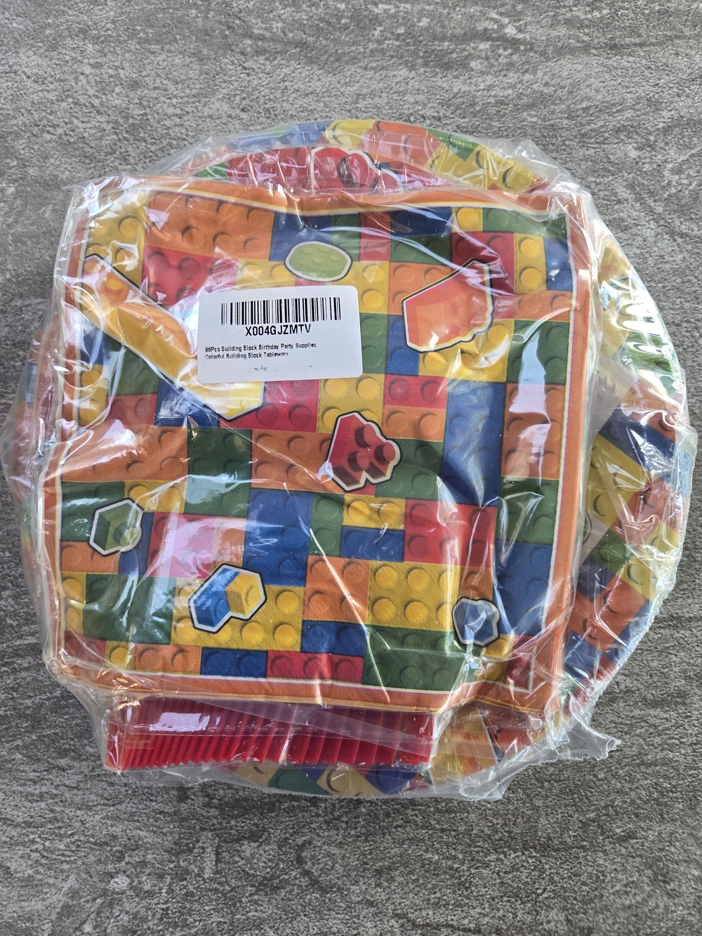 96 Pcs Building Blocks Plates and Napkins Tableware Set (Serve 24)